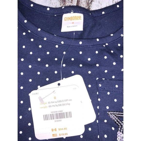 NWT Gymboree Blue Polka Dot Short Sleeve Tee Top Girls 8 - Picture 2 of 8